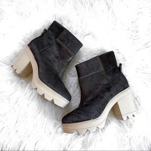 10 CROSBY DEREK LAM x REVOLVE Lynne Calf Hair Platform Boot in Graphite - 5.5 M